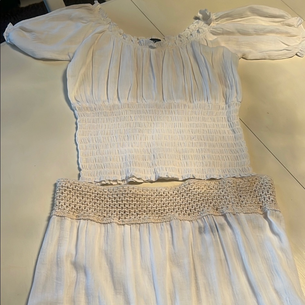 VENUS White Pleated One Shoulder Sundress